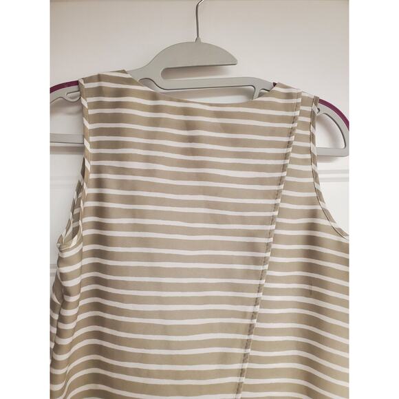 Women's J. Crew Beige Striped Lightweight Open Back Camisole Tank | Size 2 - Picture 5 of 8